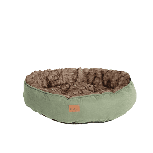Cama Agui Peluda em Formato de Rosquinha 50 cm Verde
