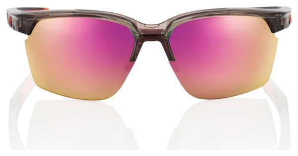 Lunettes 100% Sportcoupe - Polished Translucent Crystal Smoke - Miroir Violet