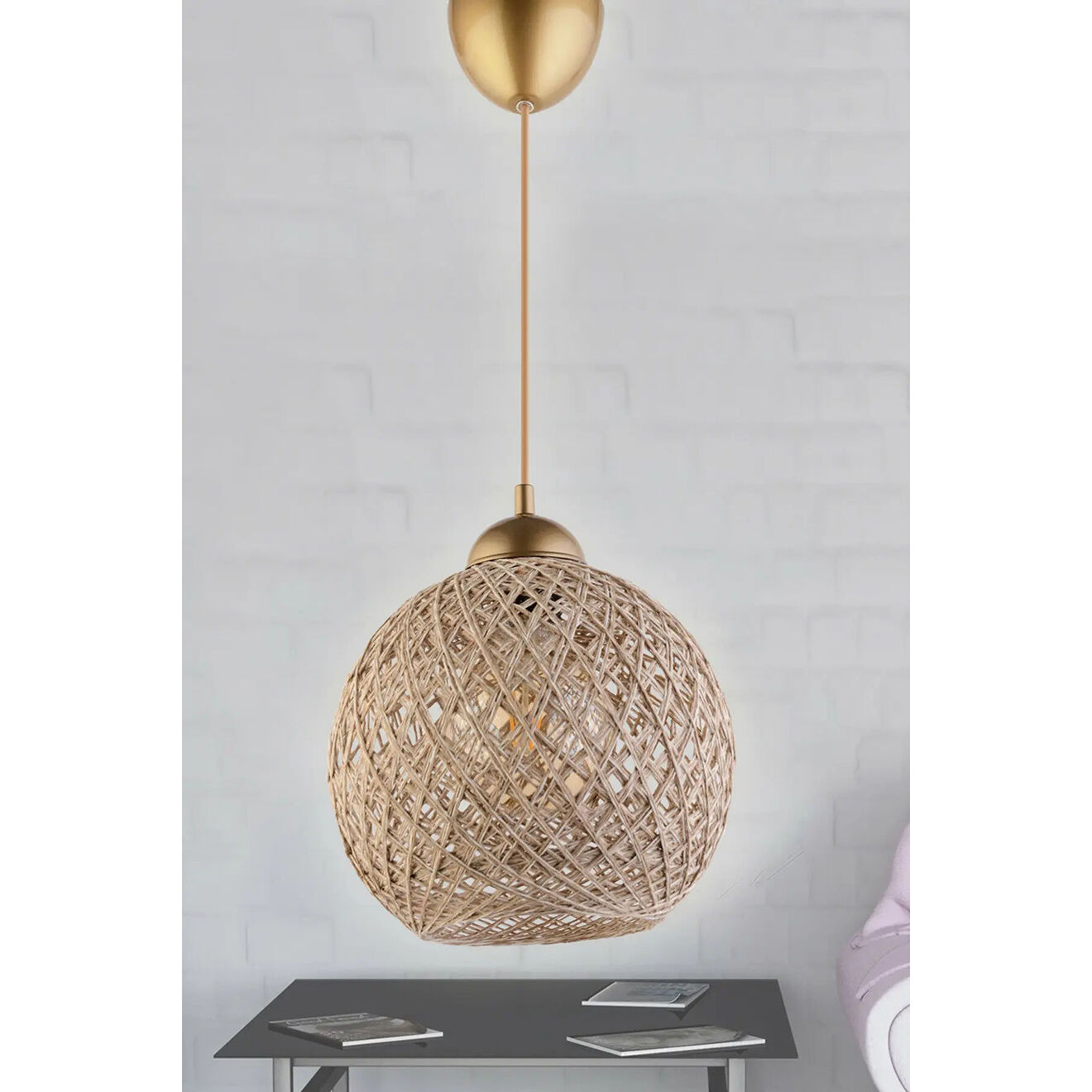 Sheen Suspension DL170 blanc/doré - 54x22 cm