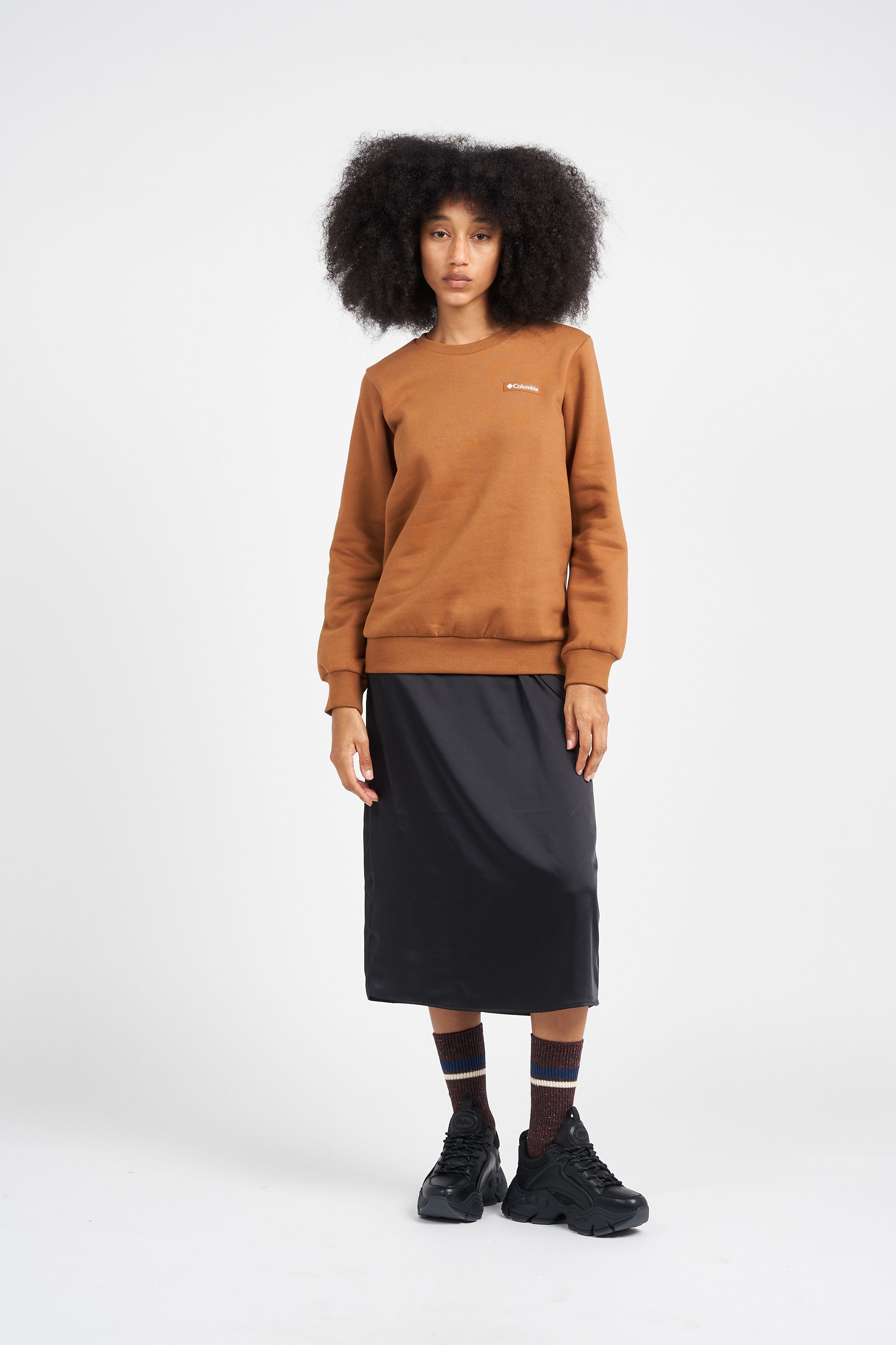 COLUMBIA sweat W MARBLE CANYON CREW Marron