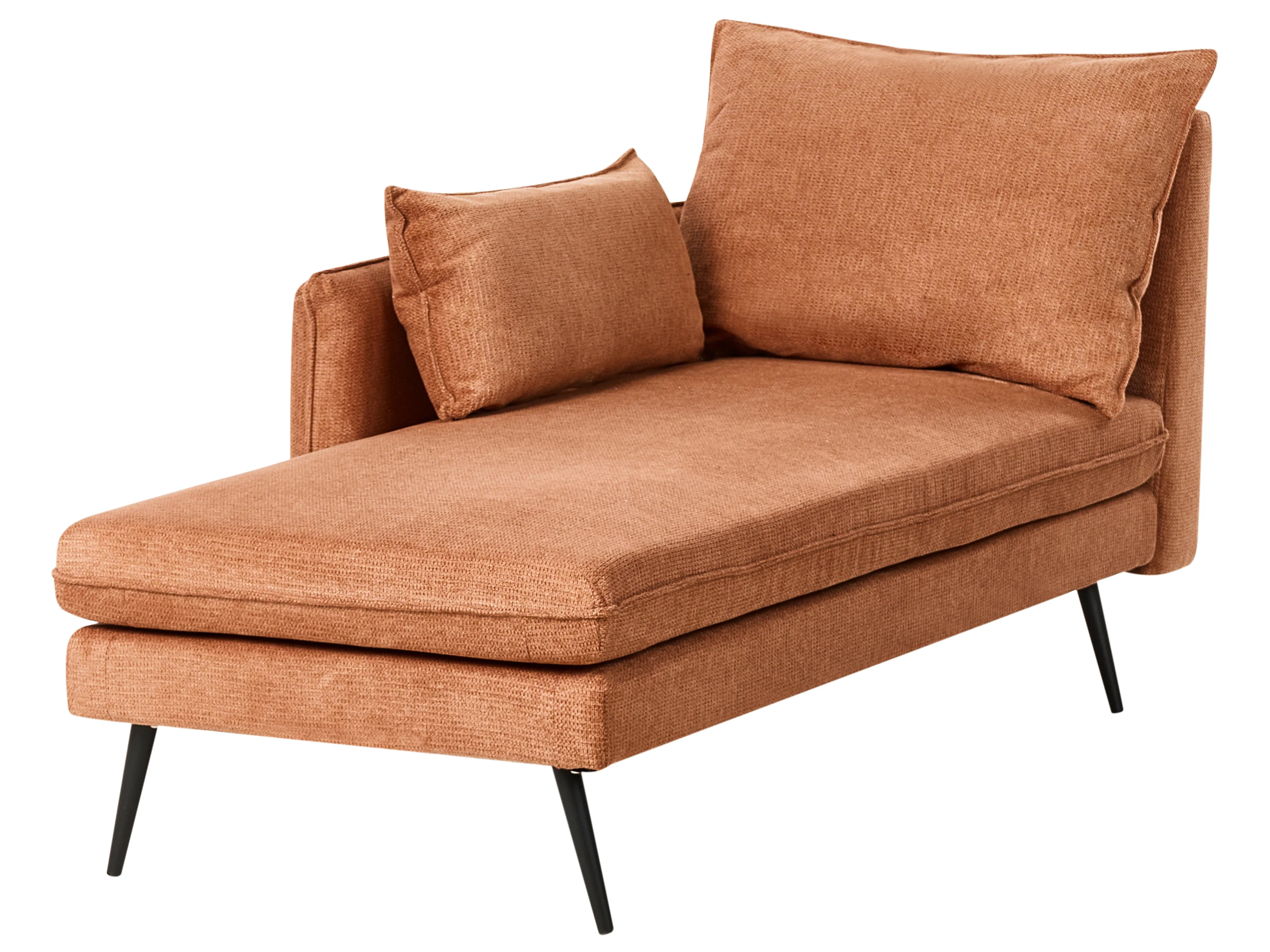 Rechtszijdige chaise longue YERRES Stof Oranje