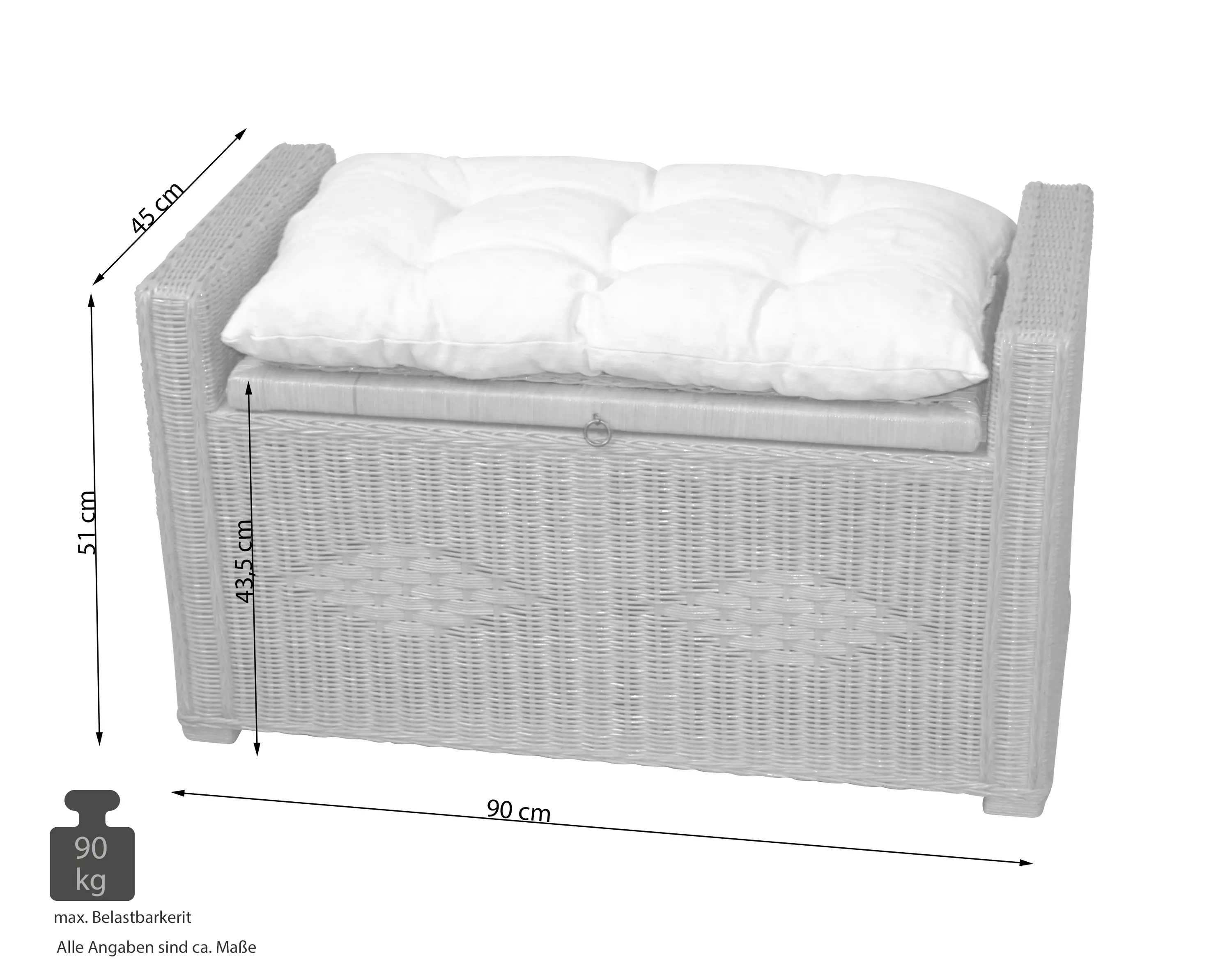 möbel direkt online Rattansitztruhe mit Stauraum Cosy