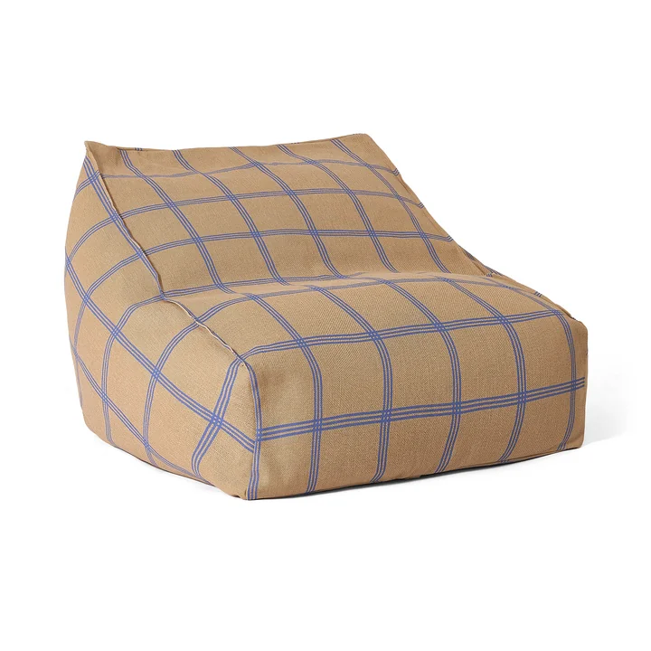 Nobodinoz - Vibes Sitzsack, L 74 x H 40 cm, braun / blau