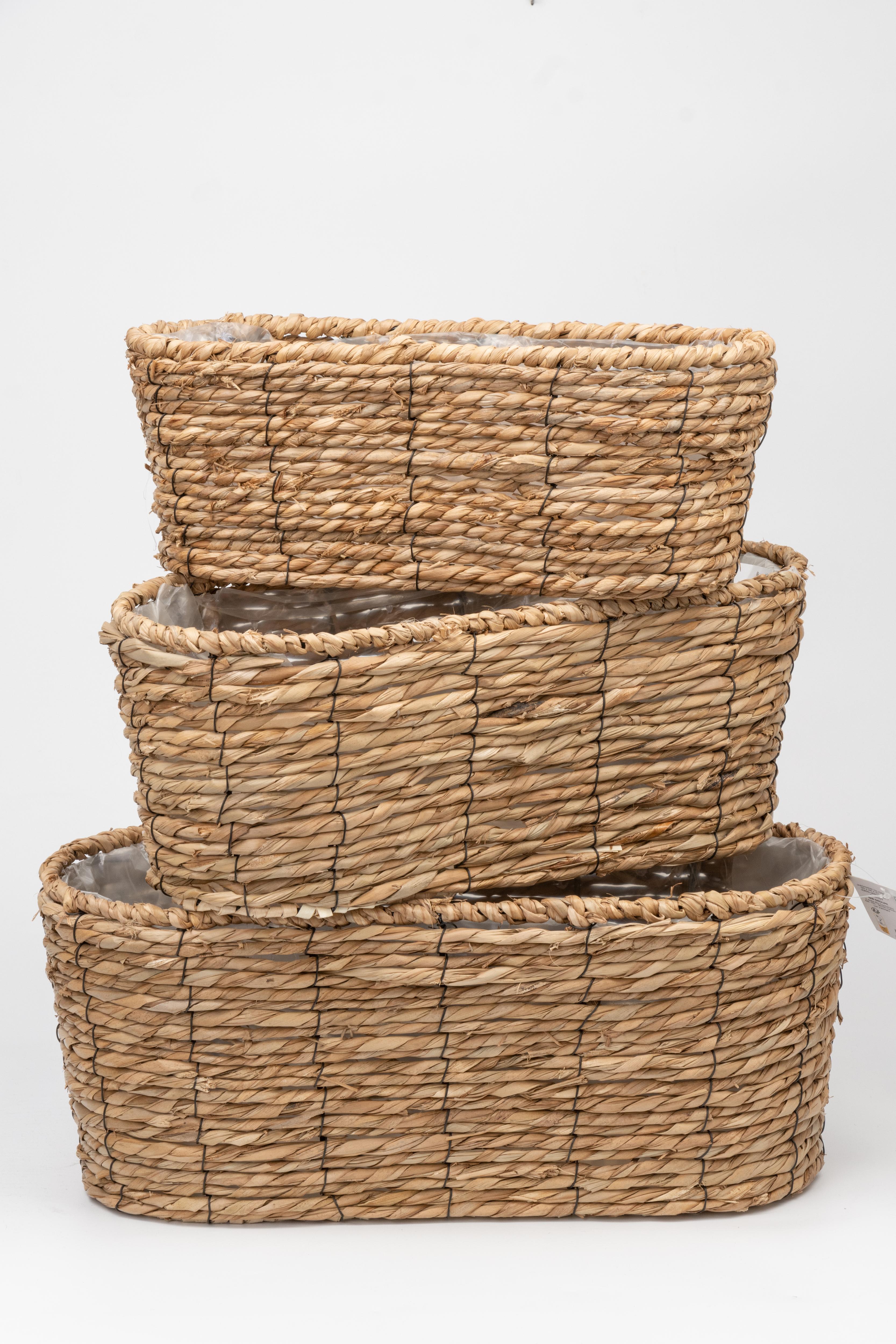 JARDINIERE PANIER OVALE JONC S