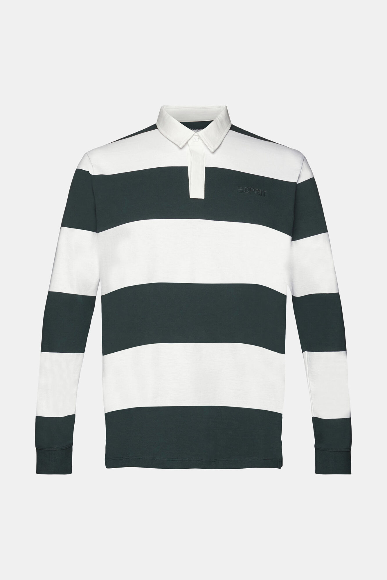 Camisa polo de manga comprida, color block - Estampa verde