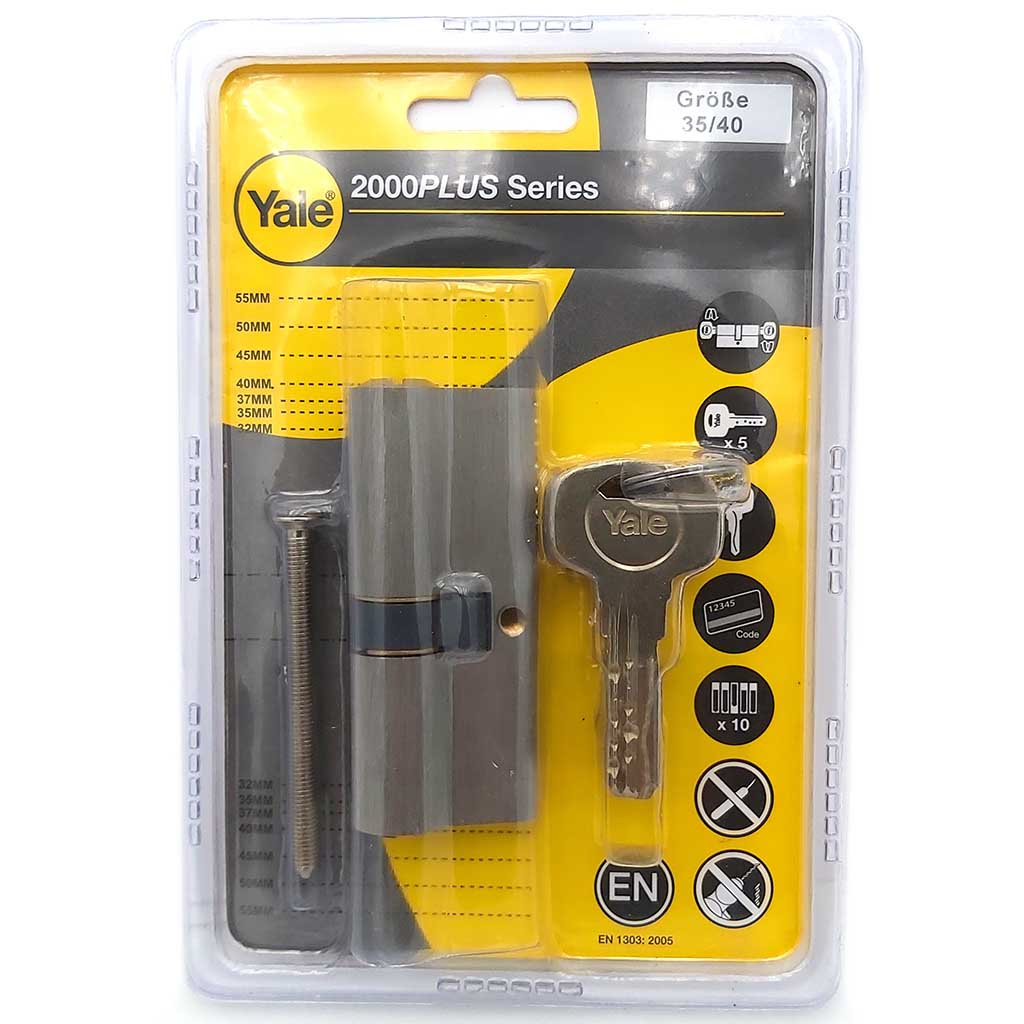 Yale Schliesszylinder mit 5 Schlüssel 35\/40 2000 Plus Serie