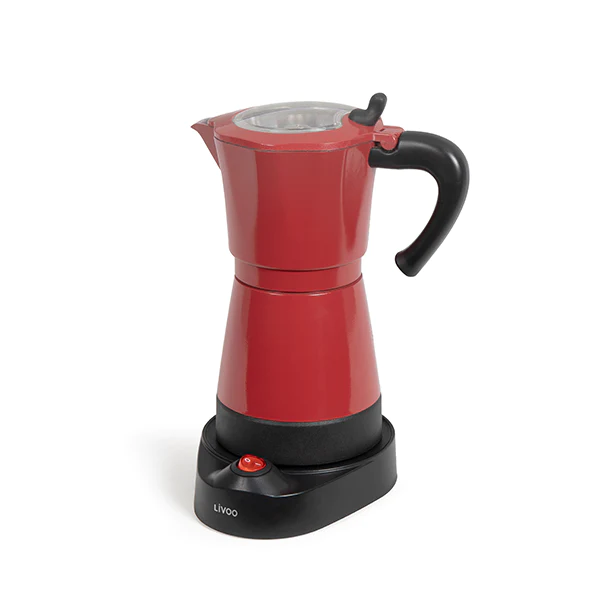Cafetière électrique Italienne rouge 6 tasses 480 W Livoo