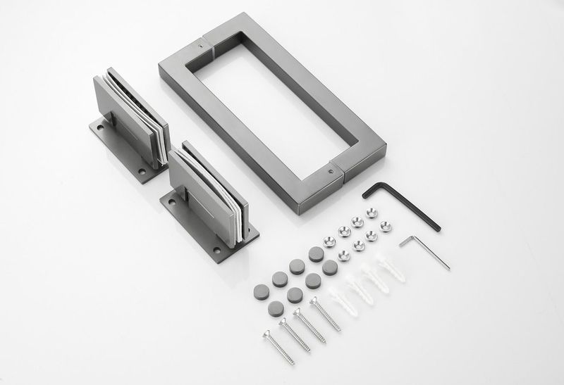 Saniclear - Modern - Douchecabine - Rookglas - 100x70cm - Met 70cm Deur - Anti-kalk - Verouderd Ijzer - Gunmetal