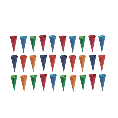Stylex Deko Schultüten ca. 12,5 cm, 30 Stück in 6 verschiedenen Farben