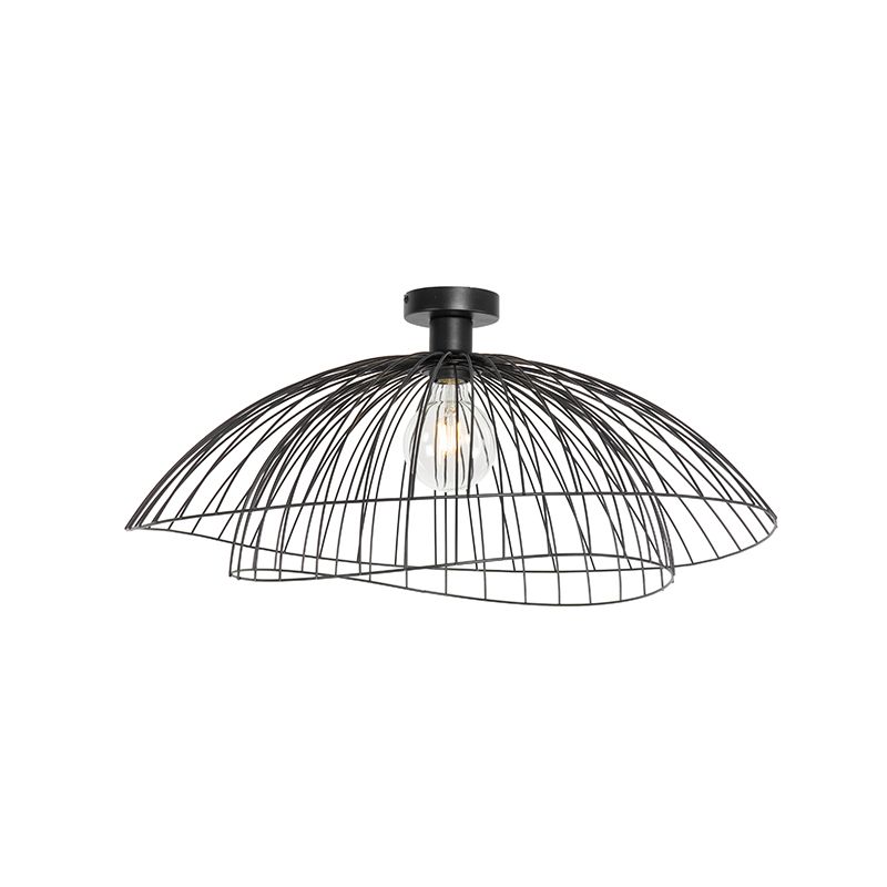 Design plafondlamp zwart met dubbel kap 66cm - Pua