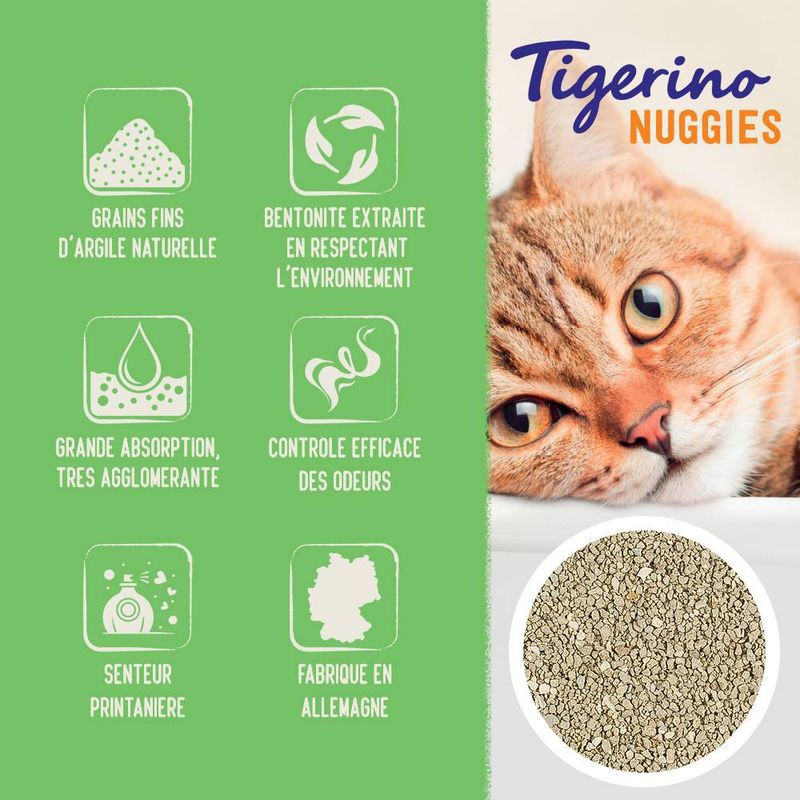 Litière Tigerino Nuggies Fresh, printanière fraîche