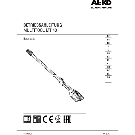 AL-KO MultiTool MT 40 Li uden batteri og lader