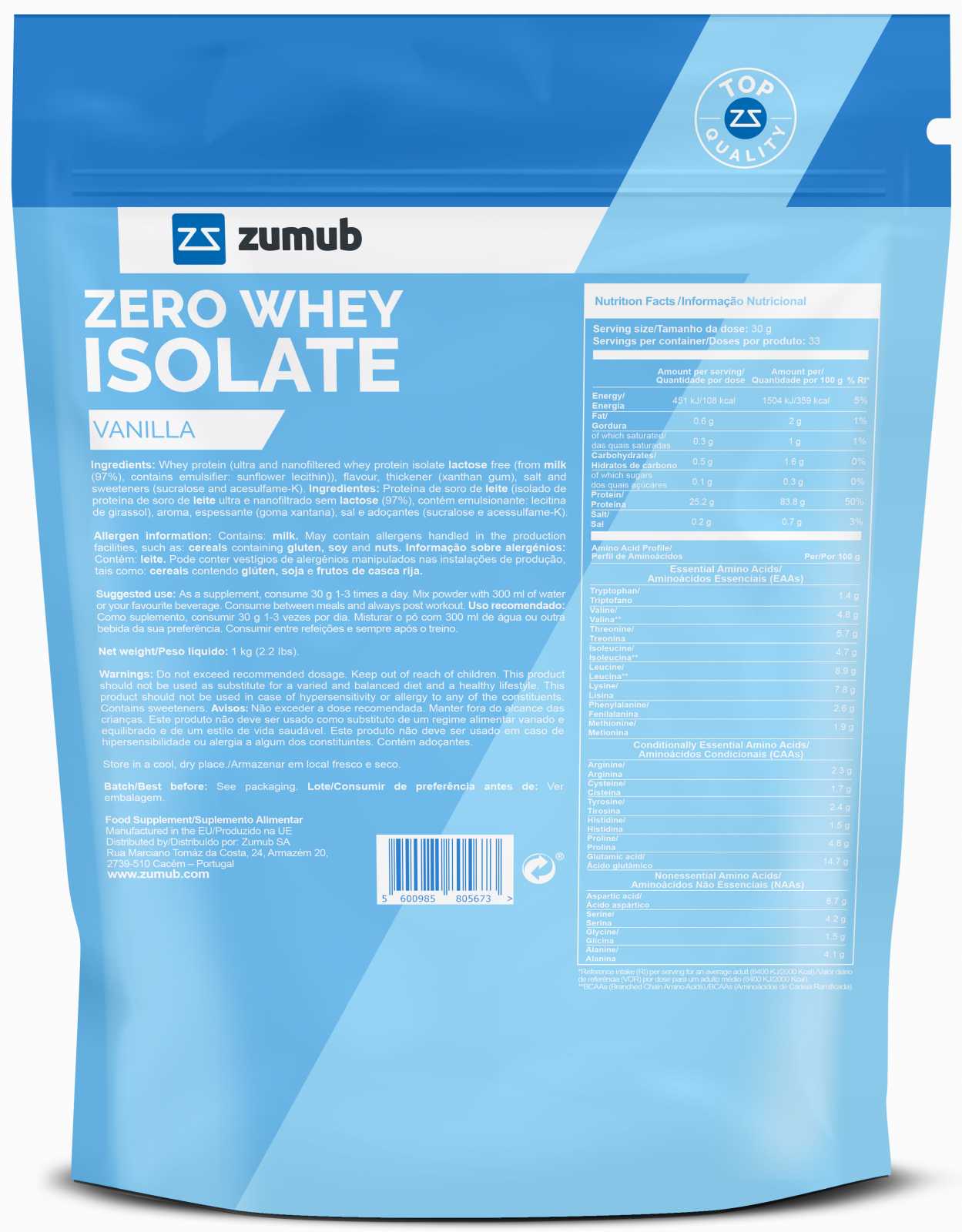 Zumub Zero Whey Isolate 500g