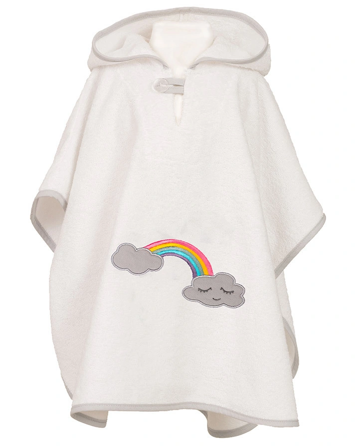 Badeponcho REGENBOGEN in weiß