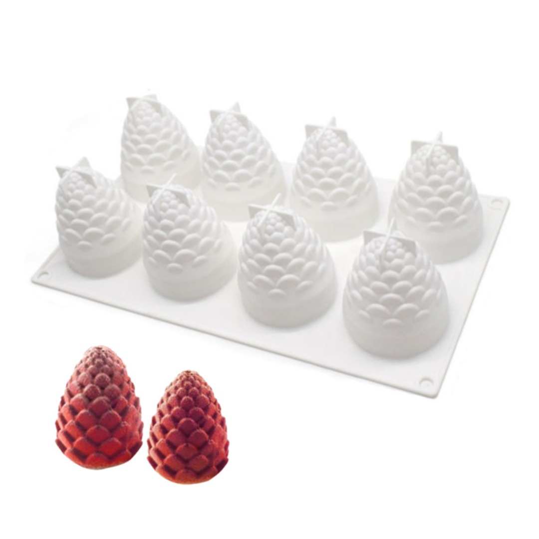 (8-fach) Silikon Trend Früchte Kuchen Form DIY Gussform für Virale Frucht Desserts - Pinienkern