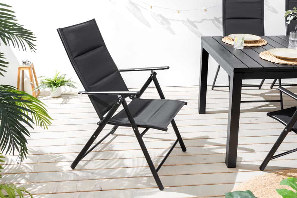 Outdoor Gartenstuhl COMFORT LINE anthrazit zusammenklappbar wetterfest Hochlehner