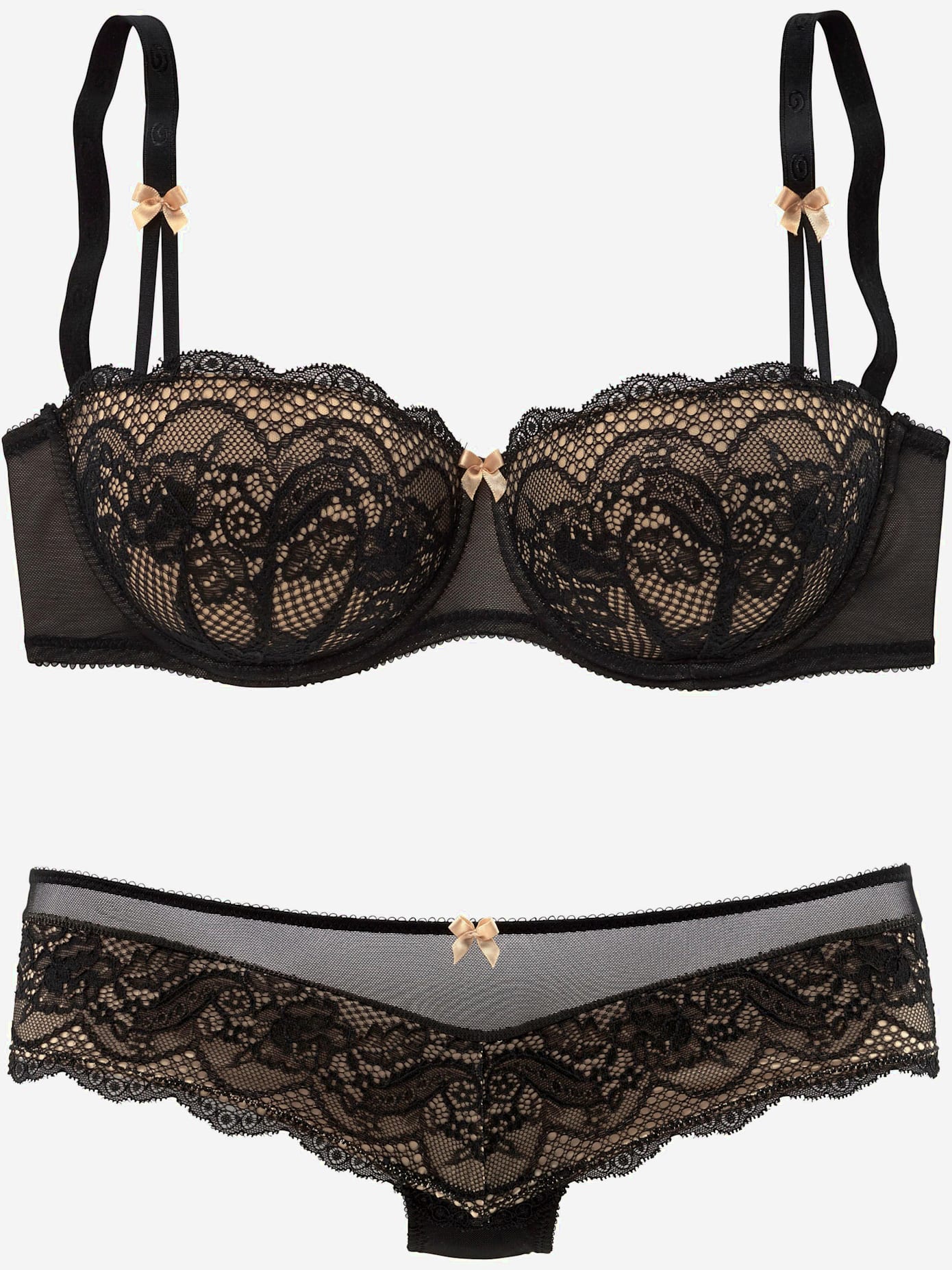 Ensemble : soutien-gorge à coques joli ensemble composé d'un soutien-gorge balconnet et d'un panty assorti