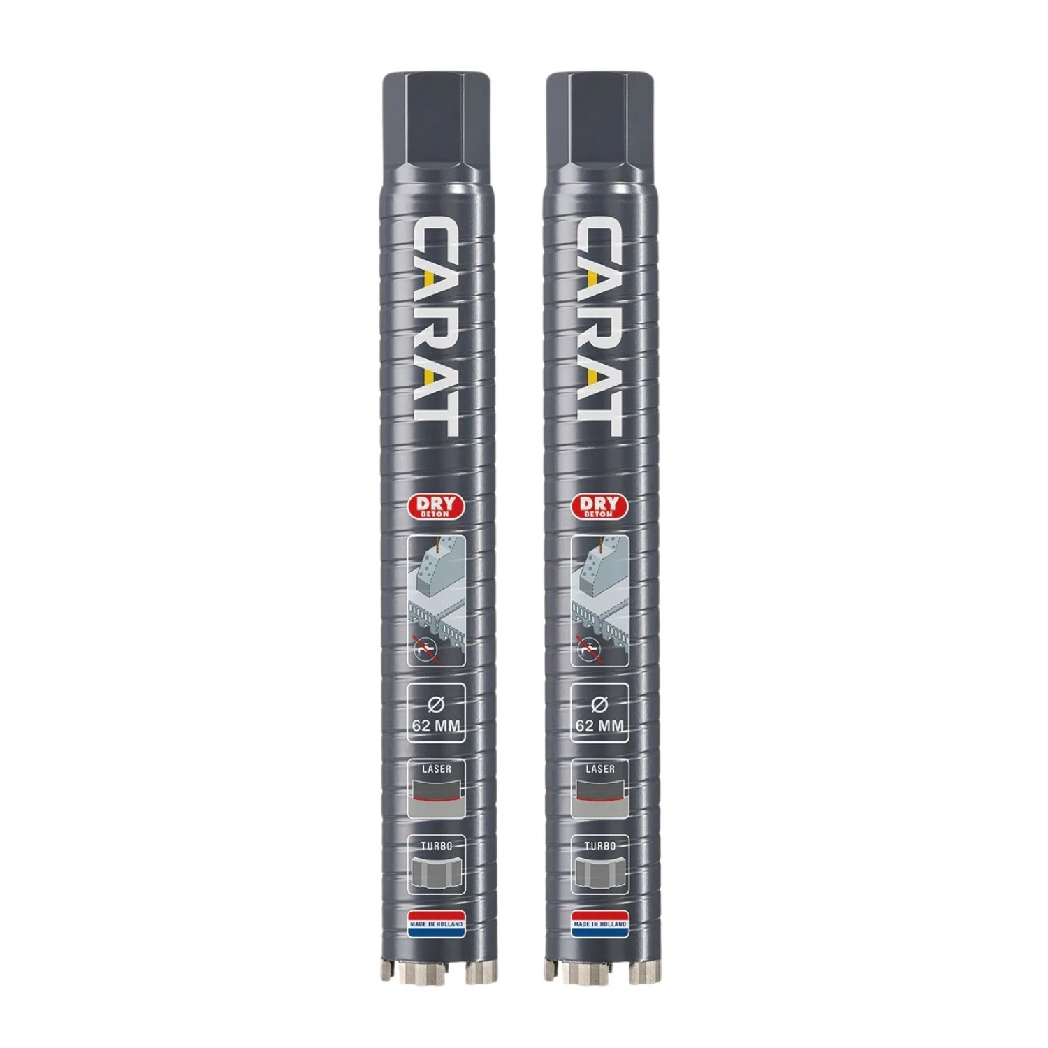 Carat ED0623002A24 Diamantboor voor droogboren - 62 x 300mm - 5/4''UNC - voordeelpack