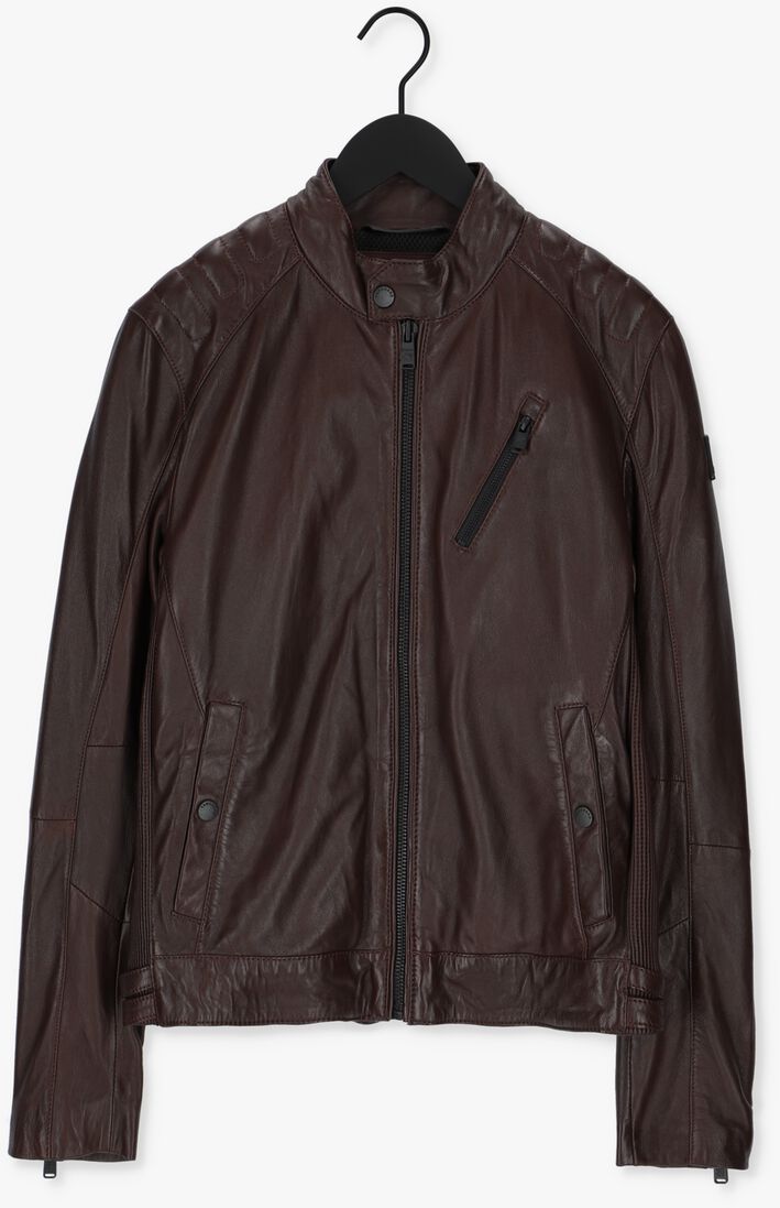 VANGUARD bruine vanguard leren jas short jacket sheep veg oily