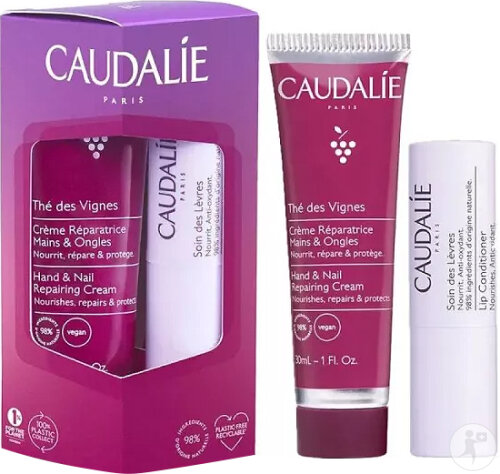 Caudalie Thé Des Vignes Duo Crème Mains Et Ongles 30ml + Soin Des Lèvres 4,5g