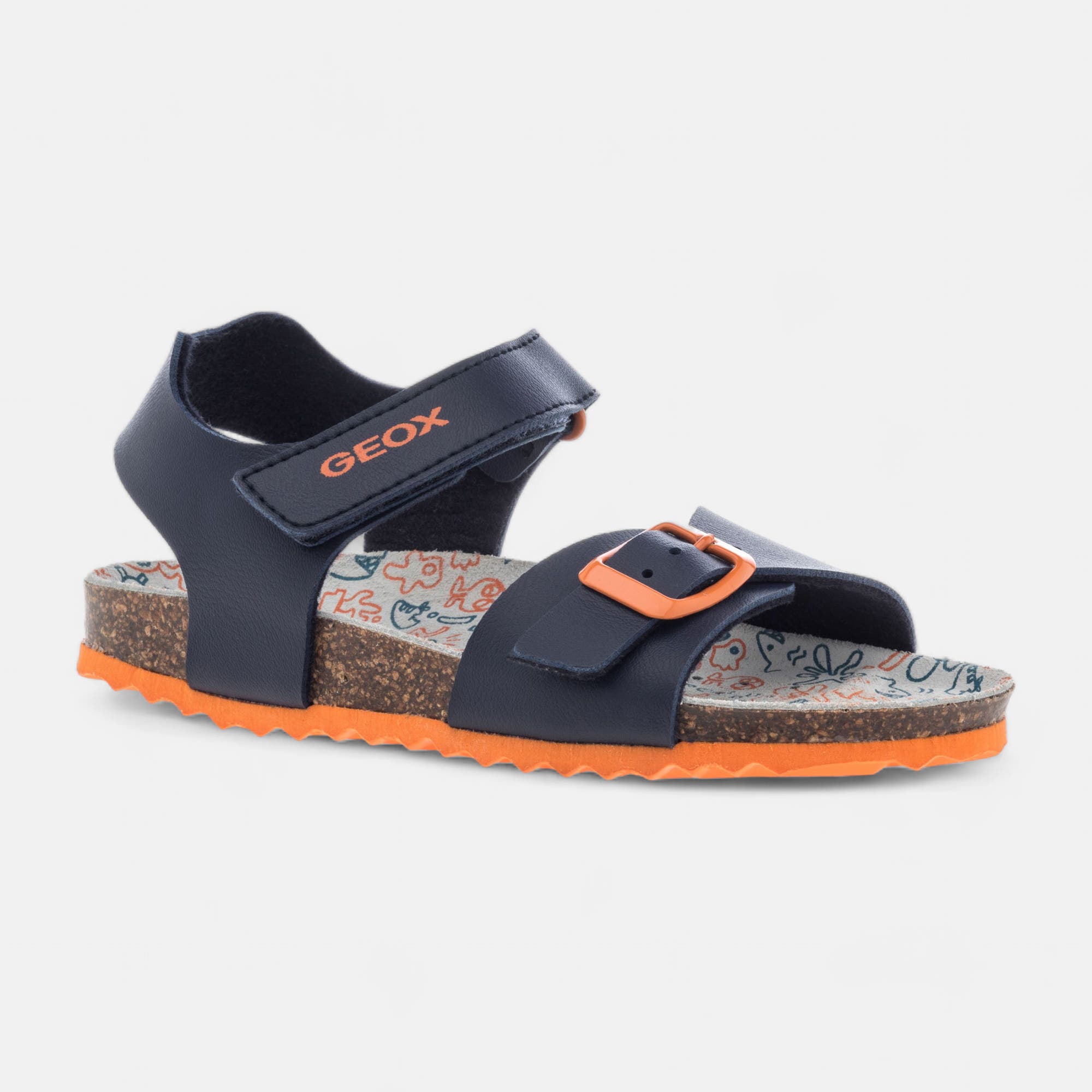 Mules semelle liège Garçon bleu marine