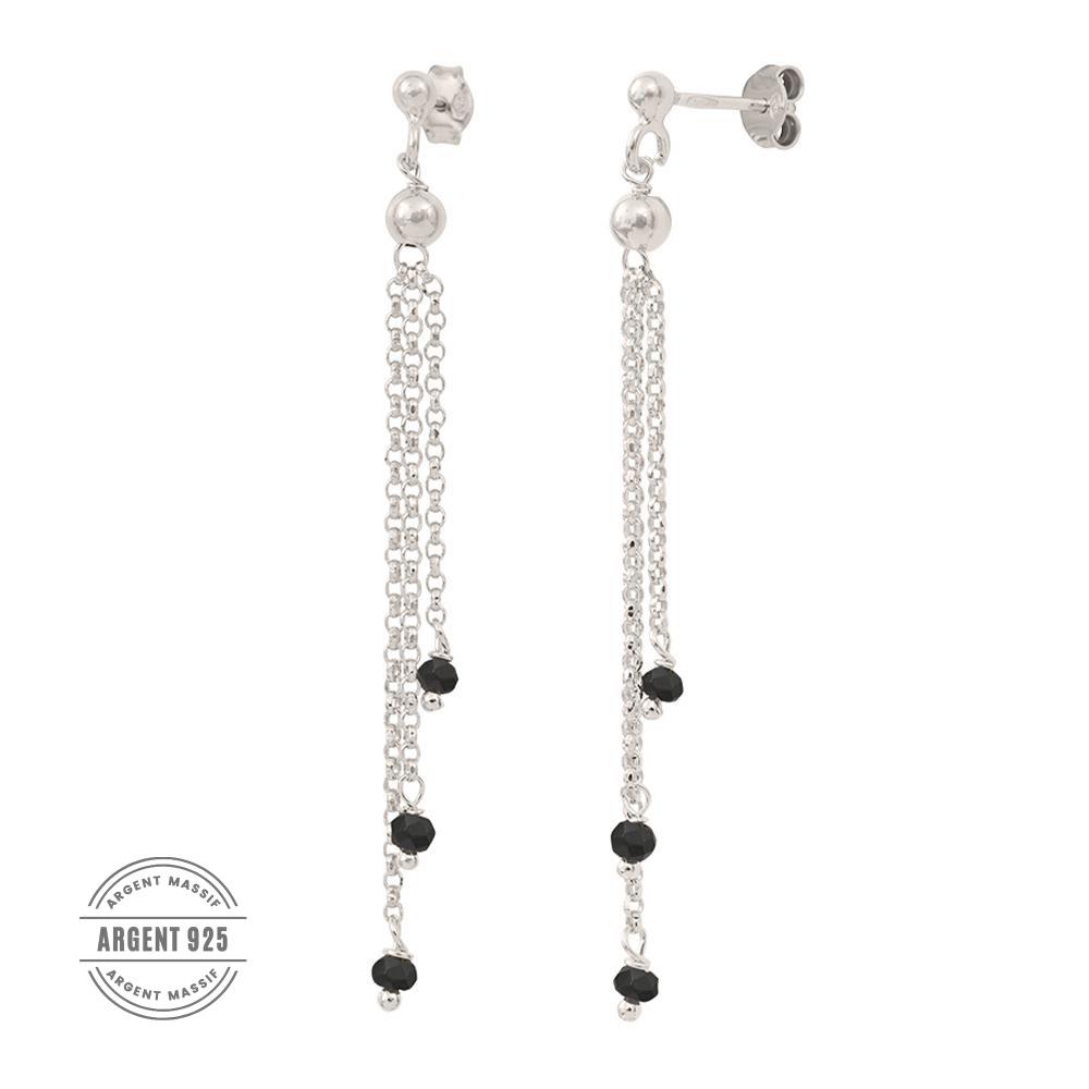 Boucles D'oreilles Noir Clio Blue Cristal