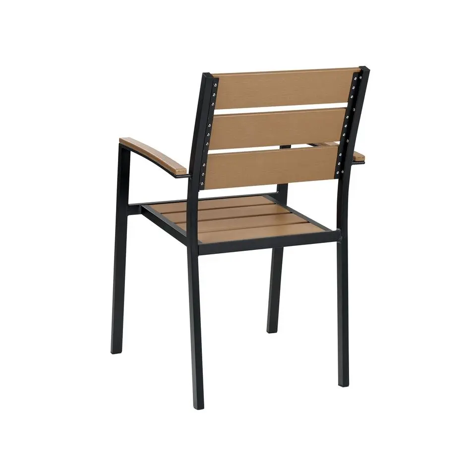 VERNIO - Tuinset voor 6 - Zwart/Bruin - Kunsthout