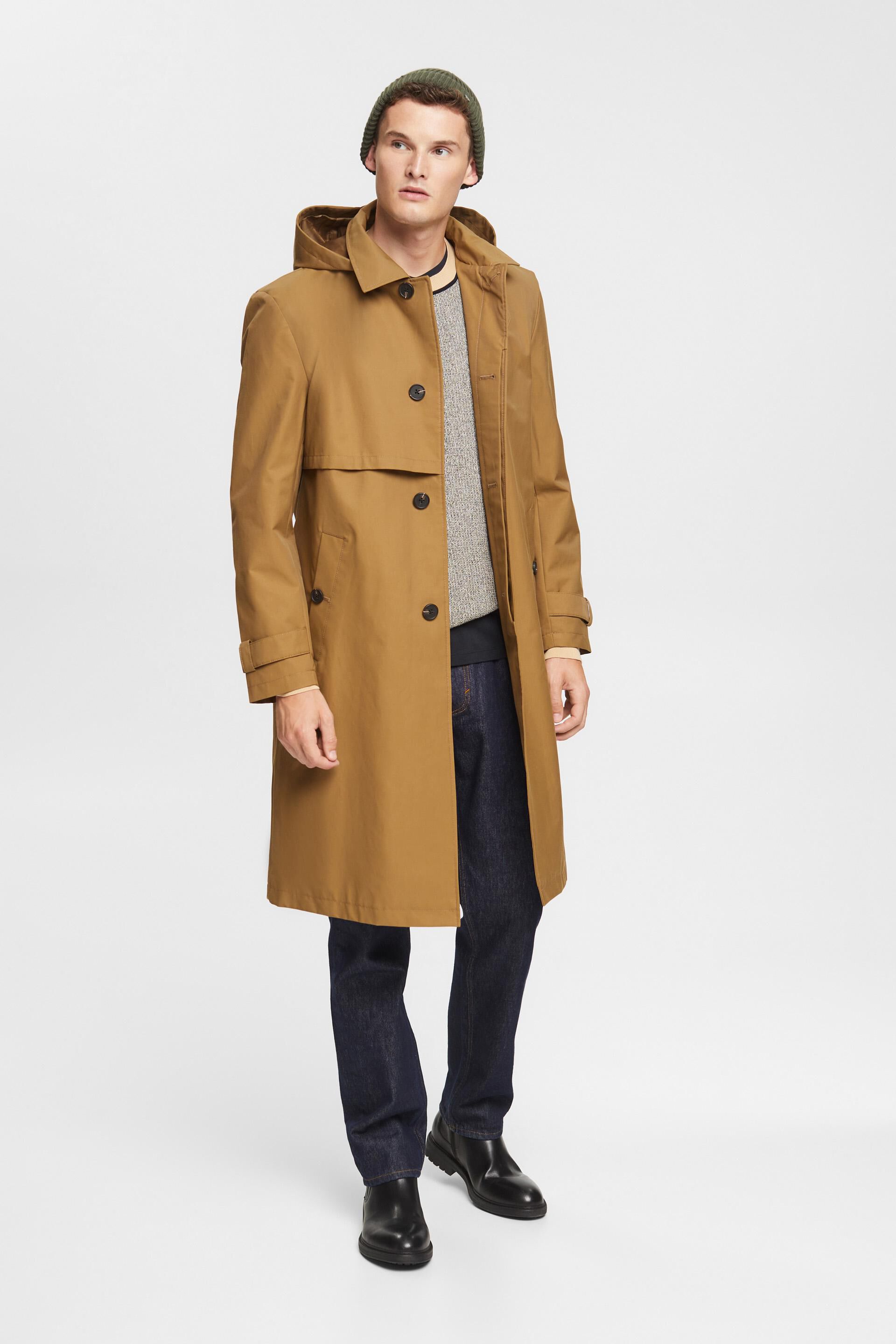 Trench-coat à capuche amovible