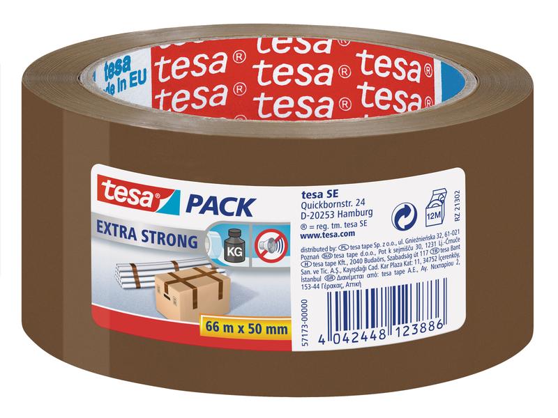 tesa Klebeband Extra 50 mm x 66 m, 1 Rolle Braun Braunes Verpackungsband