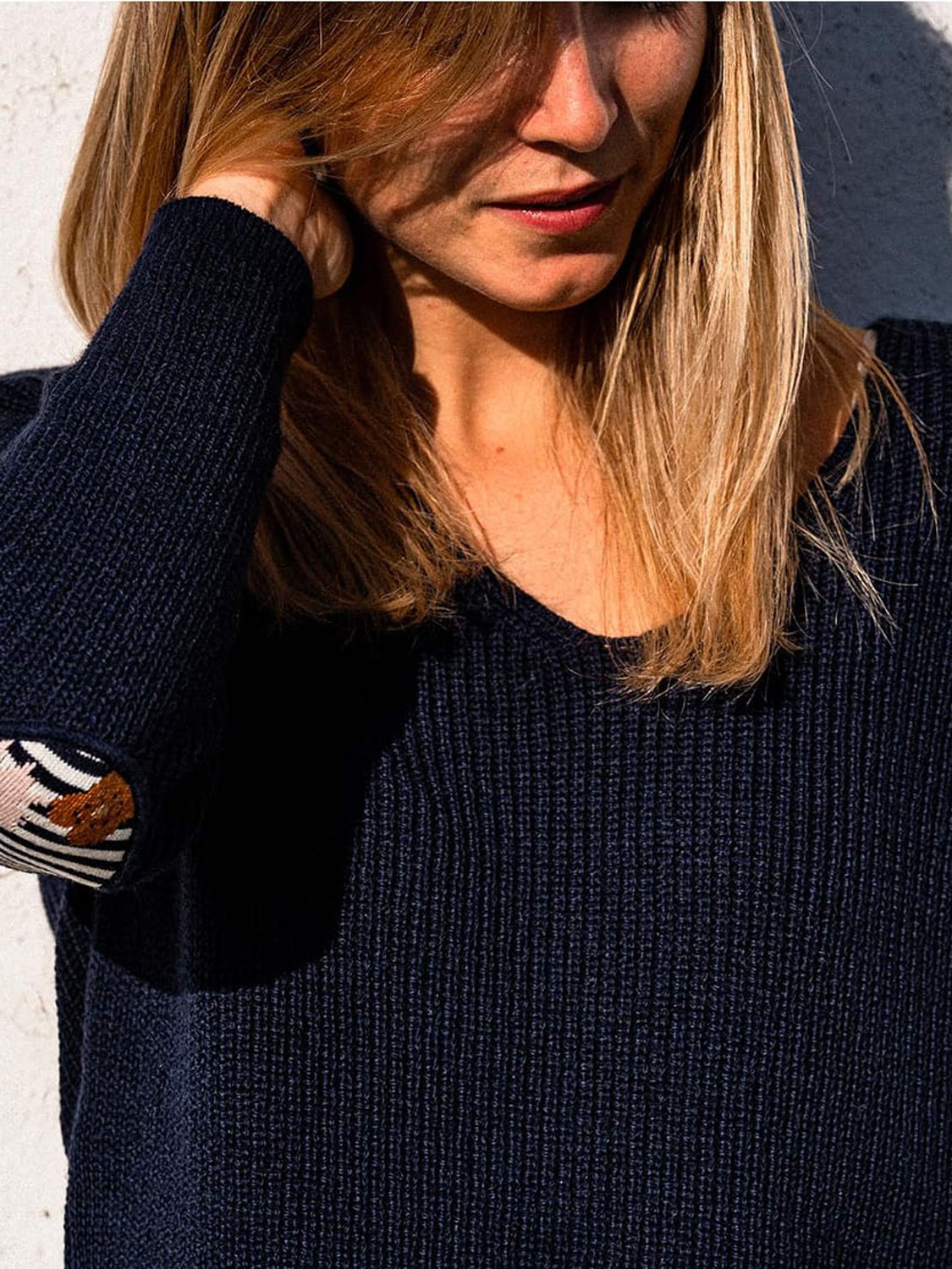 Pull Femme Marine Laine Mérinos Made In France