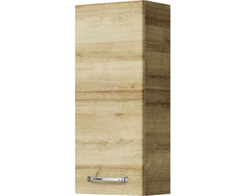 Pelipal Kumba badkamermeubelset (B x H x D): 137 x 200 x 50 cm, frontkleur: Riviera eiken, 5-delige set inclusief witte gegoten mineraalwastafel, halfhoge kast, onderkast en bovenkast (99.770121473)