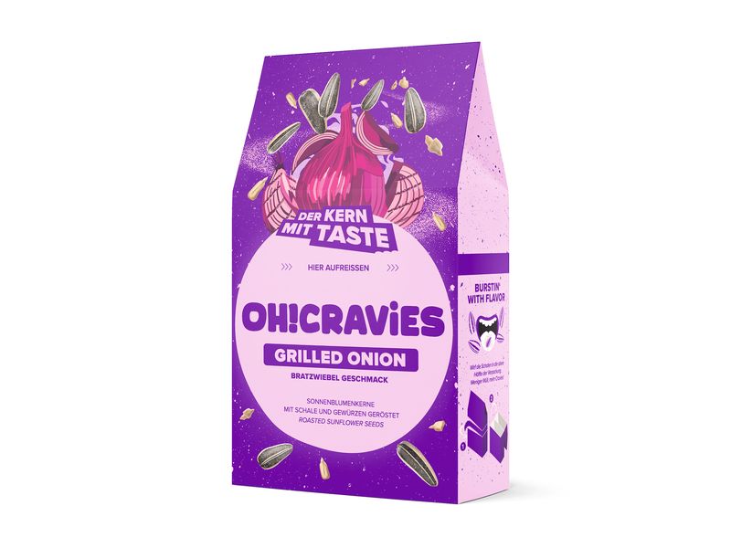 Cravies Sonnenblumenkerne Grilled Onion 60 g Herzhaft gerösteter Snack mit würzigem Grilled-Onion-Geschmack aus «Die Höhle der Löwen»