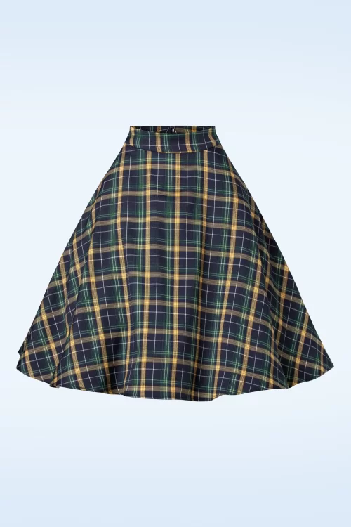 Banned Retro Sweet Joy swing rok in marineblauw