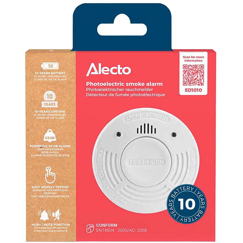 Détecteur de fumée - Autonomie 10 ans - Alecto