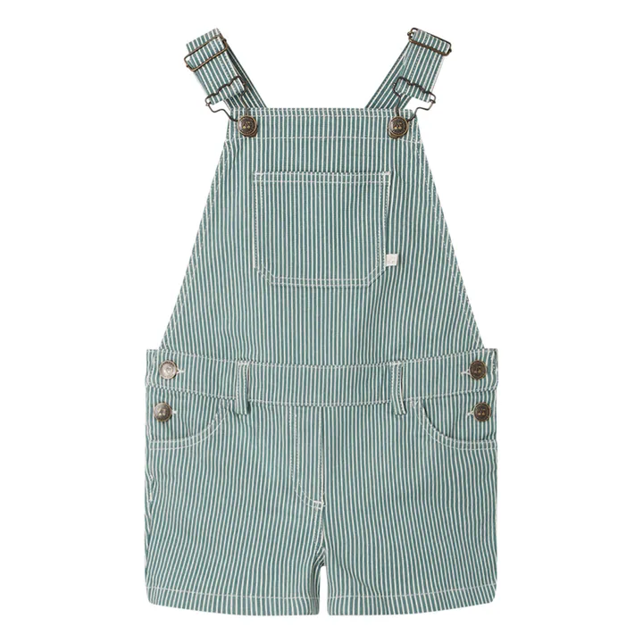 Bonpoint Salopette Denim Rayée Saga | Ecru