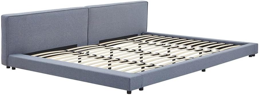 Home Deluxe Bett mit Ablage GALAXIS - Grau 270 x 200 cm - inkl. Matratze & Lattenrost | bodentiefes Designbett, Familienbett, Polsterbett, Futonbett