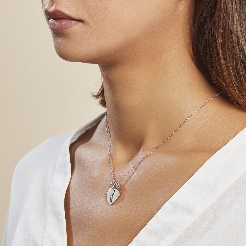 Pendentif Axelia Argent Blanc