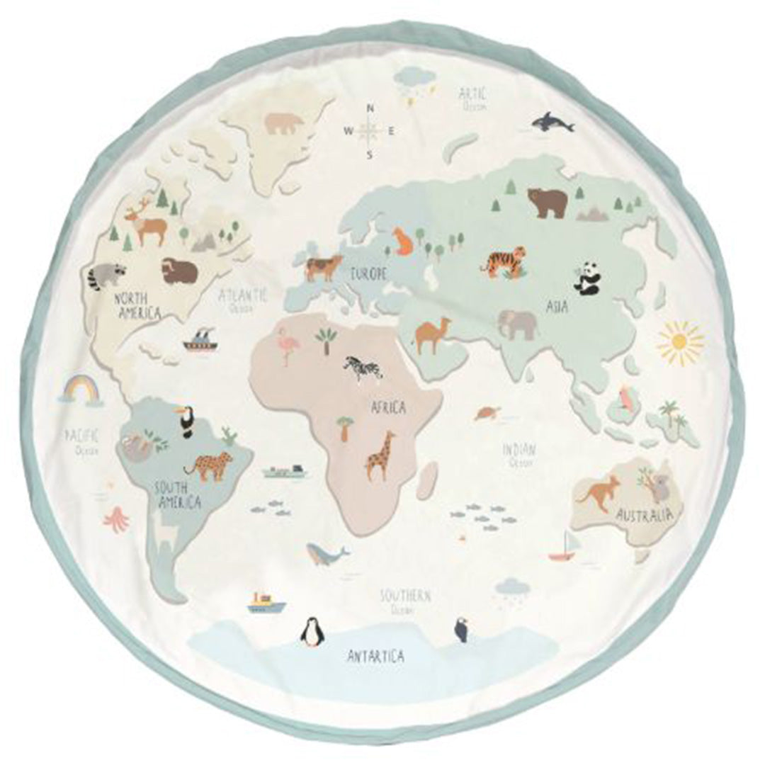 play&go speelkleed en opbergzak - worldmap colour
