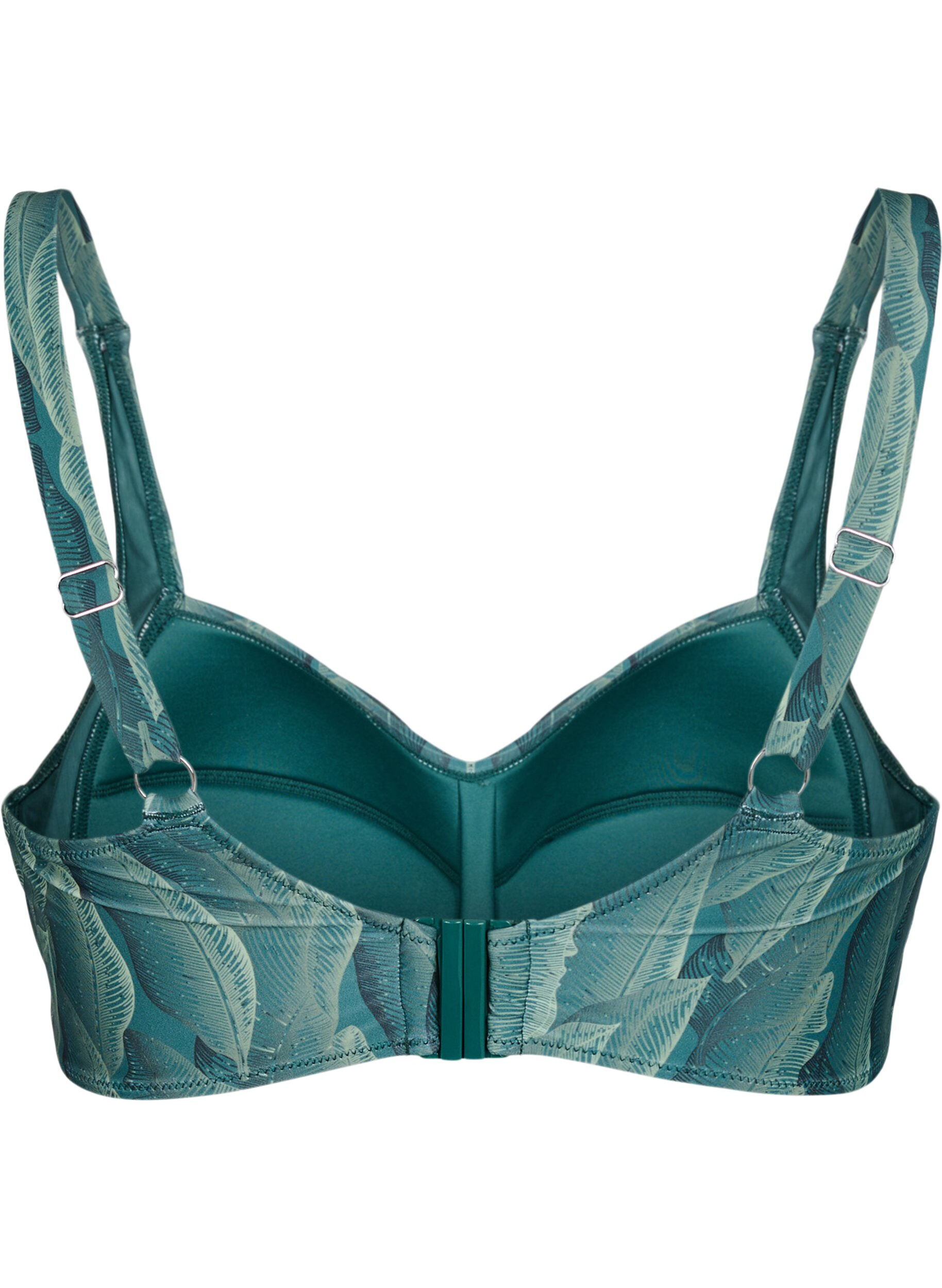 Bikini overdel med vattering og print