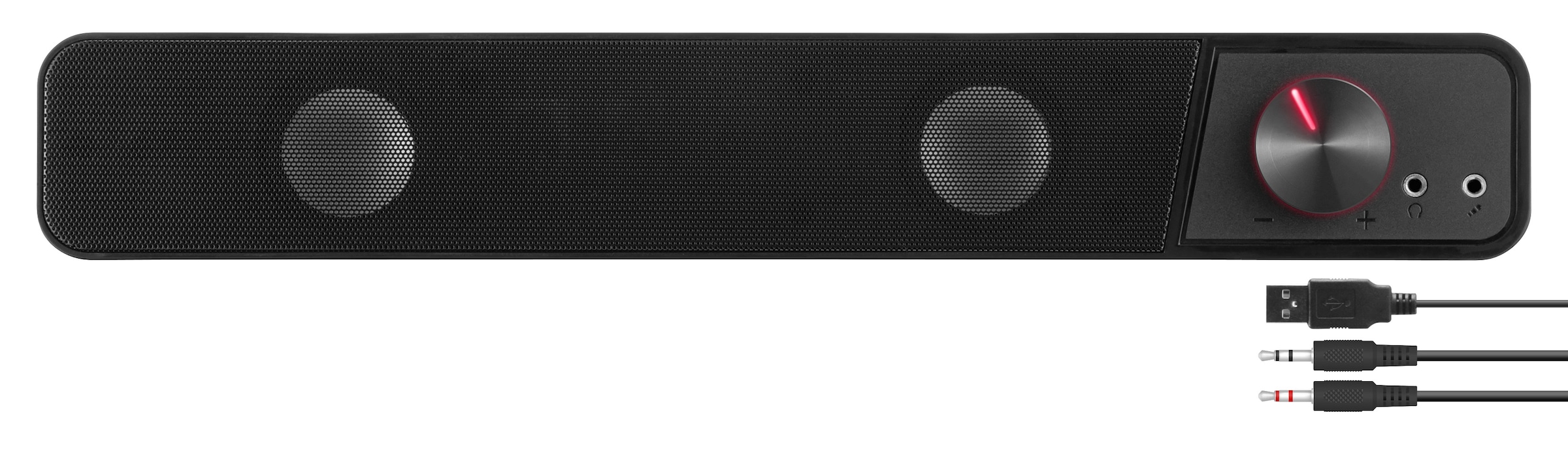 Speedlink Soundbar »BRIO Stereo Computer-Soundbar mit Lautstärkeregler« Stereo ( ) 12 Watt, 2x 3,5mm-Klinkenstecker, Kopfhörer- & Mikrofonbuchse