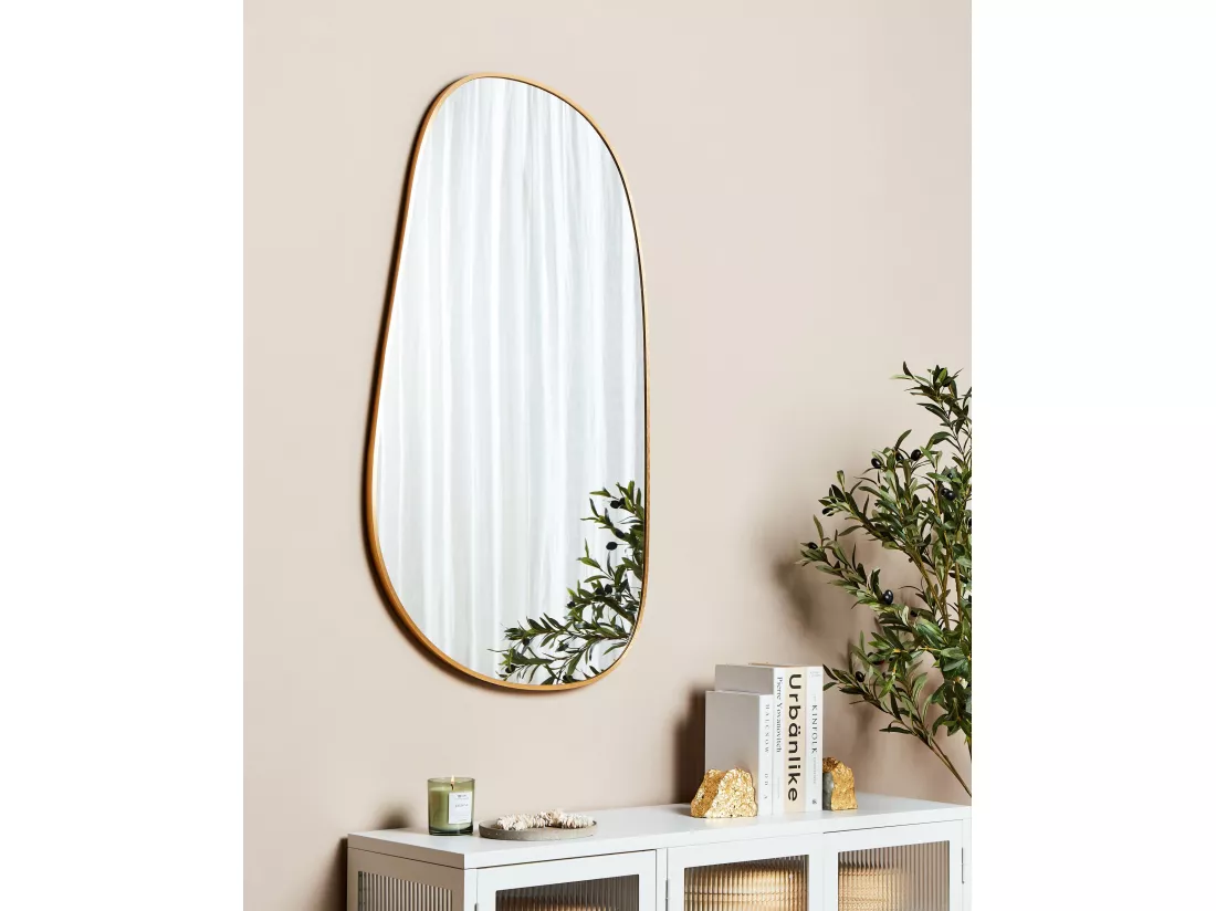 Miroir VERNAIS 60 cm 110 cm Métal Doré