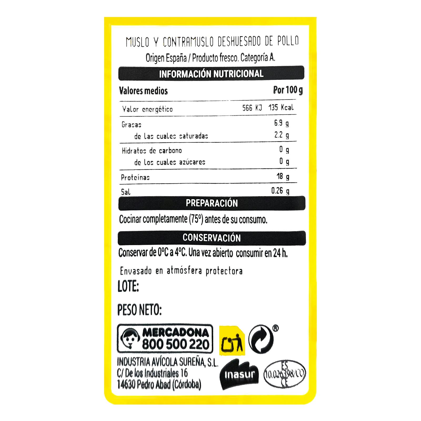 Cuisses de poulet désossées avec peau