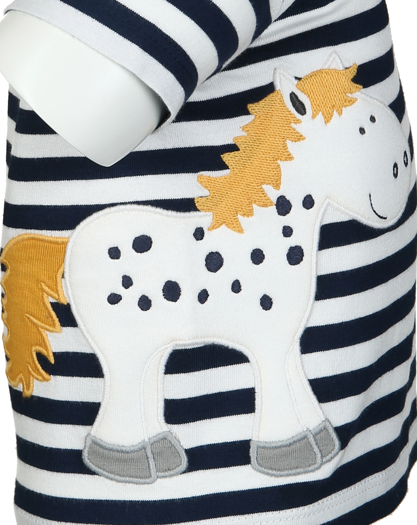 T-Shirt KLEINES PONY gestreift in weiß/dunkelblau