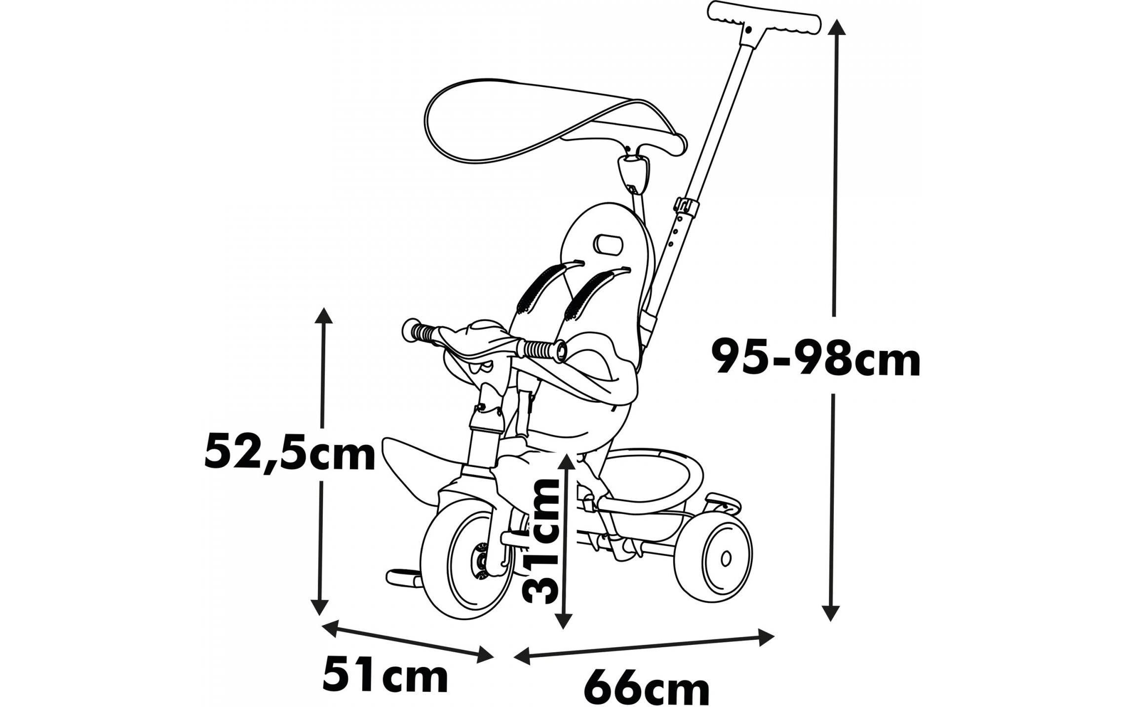 Dreirad Baby Balade Rosa<br>Mitwachsendes Babyrad