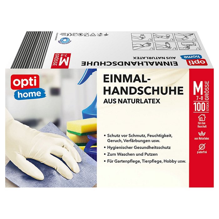 OPTI HOME Einweghandschuhe Latex 100 Stück