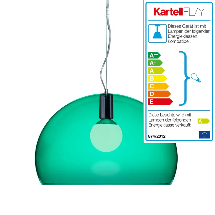 Kartell - FL/Y Pendelleuchte, smaragdgrün