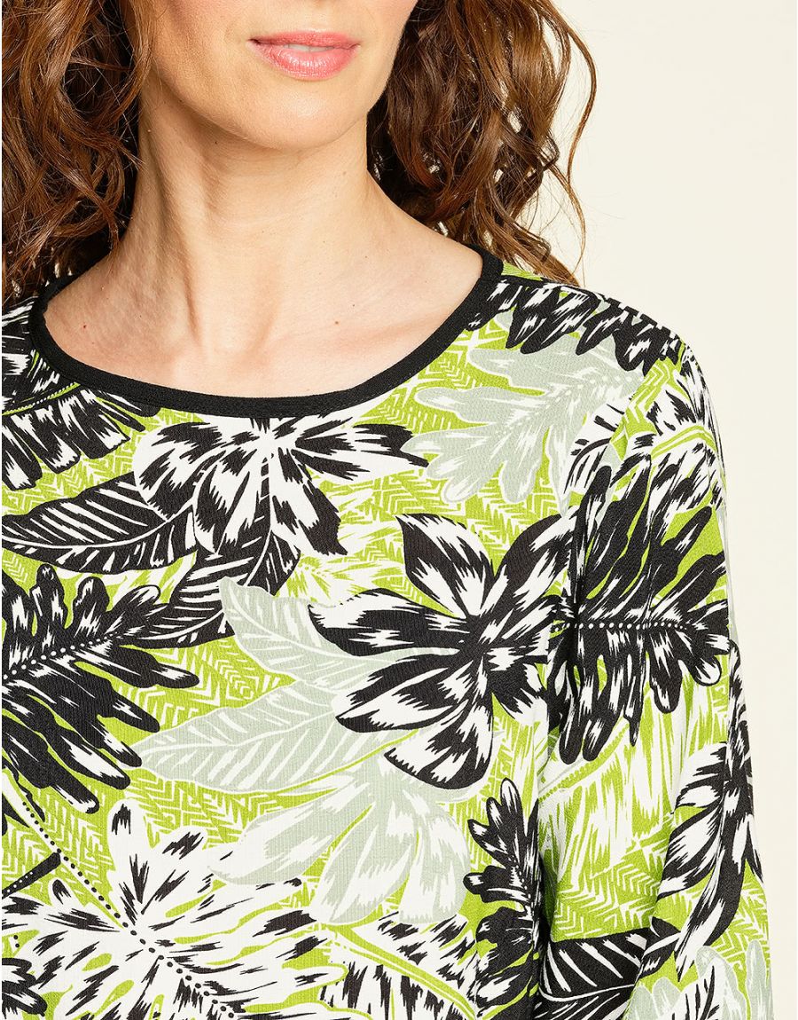 Blouse verte feuillages