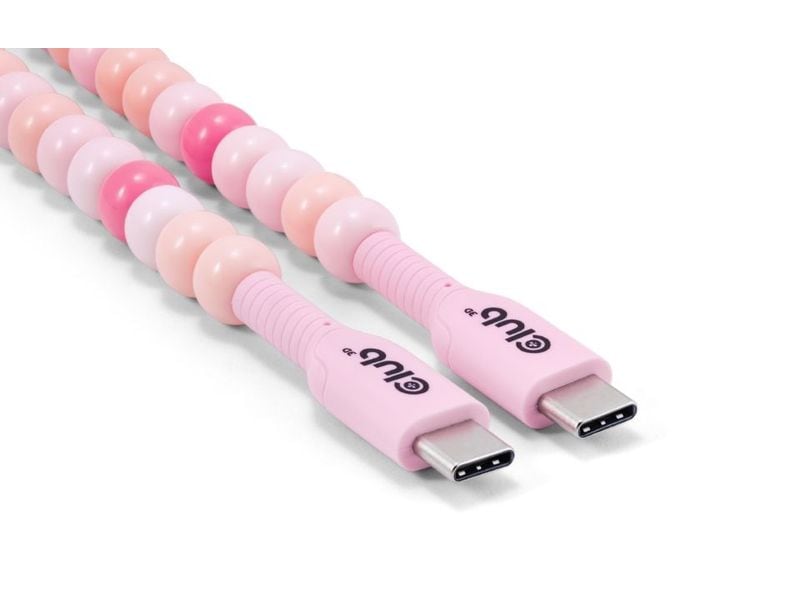 Club 3D USB-Kabel CAC-3011 60 W USB C - USB C 2 m USB-C Perlen Kabel Blau Rosa