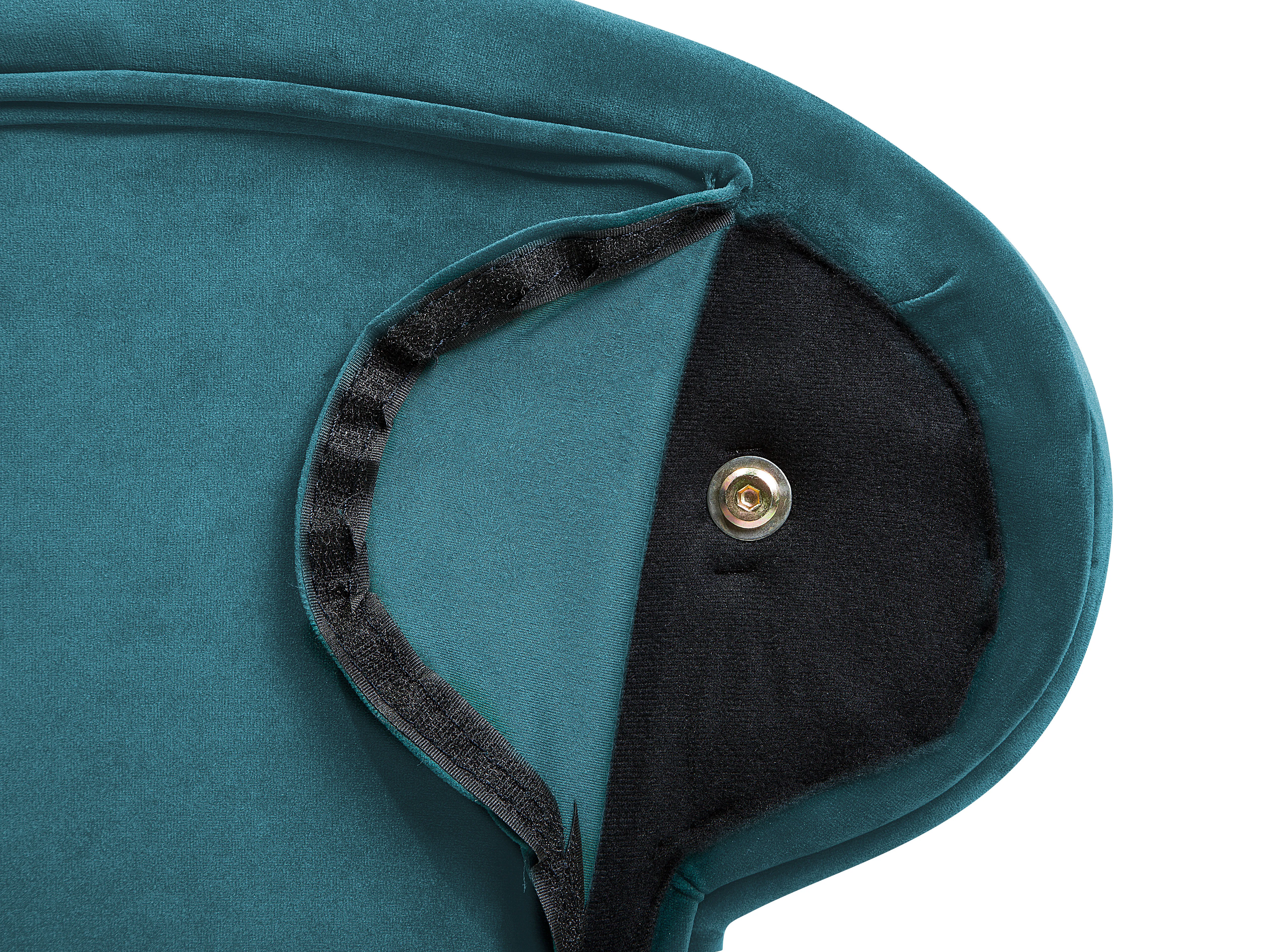 Linkszijdige chaise longue NIMES Fluweel Groenblauw