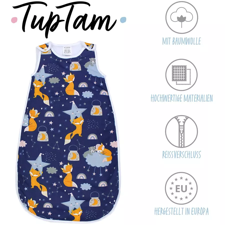TupTam Baby Ganzjahres Schlafsack Wattiert dunkelblau